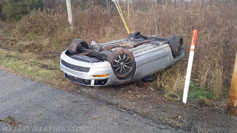 Single vehicle rollover accident on Carlisle Rd at Big Rock Rd on 12/27/2015. Photo by J. Albert